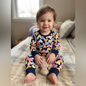 Old Navy Multicolor Heart Print Pajama Top